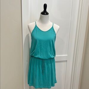 Naked Zebra Blue Mini Dress Elastic Waist Flowy